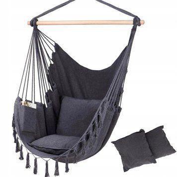 Підвісне крісло, бразильський гамак Hanert BOHO Black 5058 фото